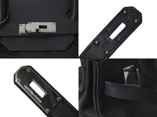 Load image into Gallery viewer, HERMES エルメス ショルダーバーキン トリヨンクレマンス ◻︎I刻 ゴルチェ期 ブラック シルバー金具 美品 中古 4c075293
