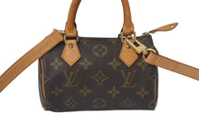 Load image into Gallery viewer, LOUIS VUITTON ルイヴィトン ミニスピーディ ハンドバッグ モノグラム M41534 スト付き PVC ブラウン ゴールド金具 美品 中古 4c075295