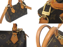 Load image into Gallery viewer, LOUIS VUITTON ルイヴィトン ミニスピーディ ハンドバッグ モノグラム M41534 スト付き PVC ブラウン ゴールド金具 美品 中古 4c075295