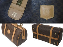 Load image into Gallery viewer, CELINE セリーヌ マカダム柄 ハンドバッグ ベージュ ブラウン PVC レザー ミニボストン ロゴ 鞄 ゴールド金具 美品 中古 4c075304