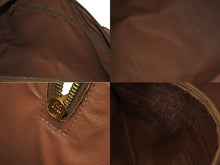 Load image into Gallery viewer, CELINE セリーヌ マカダム柄 ハンドバッグ ベージュ ブラウン PVC レザー ミニボストン ロゴ 鞄 ゴールド金具 美品 中古 4c075304