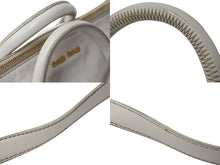 Load image into Gallery viewer, MIUMIU ミュウミュウ Side Ribbons Hand Bag サイドリボンハンドバック ベージュ レザー ゴールド金具 美品 中古 4c075371