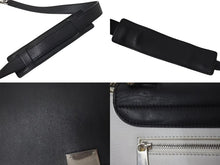 Load image into Gallery viewer, CELINE セリーヌ トラペーズ ハンドバッグ 169543 ブラック ホワイト カーキグリーン カーフスキン シルバー金具 美品 中古 4c075391