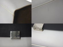 Load image into Gallery viewer, CELINE セリーヌ トラペーズ ハンドバッグ 169543 ブラック ホワイト カーキグリーン カーフスキン シルバー金具 美品 中古 4c075391