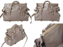 Load image into Gallery viewer, MIUMIU ミュウミュウ ハンドバッグ サイドリボンハンドバック ピンクベージュ レザー RT0438 ゴールド金具 美品 中古 4c075394