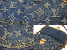 Load image into Gallery viewer, LOUIS VUITTON ルイヴィトン ミニプリーティ ハンドバッグ M95050 モノグラムデニム レザー ブルー 美品 中古 4c075399