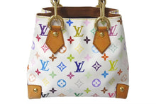 Load image into Gallery viewer, LOUIS VUITTON ルイヴィトン オードラ ブロン ハンドバッグ PVC ヌメ革 M40047 ゴールド金具 ホワイト マルチカラー 美品 中古 4c075440