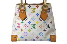 Load image into Gallery viewer, LOUIS VUITTON ルイヴィトン オードラ ブロン ハンドバッグ PVC ヌメ革 M40047 ゴールド金具 ホワイト マルチカラー 美品 中古 4c075440