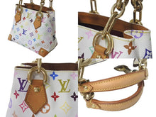 Load image into Gallery viewer, LOUIS VUITTON ルイヴィトン オードラ ブロン ハンドバッグ PVC ヌメ革 M40047 ゴールド金具 ホワイト マルチカラー 美品 中古 4c075440