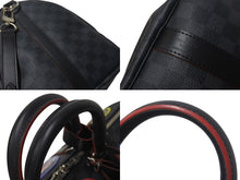 Load image into Gallery viewer, LOUIS VUITTON ルイヴィトン アルプス キーポル バンドリエール45 ボストンバッグ ダミエグラフィット N40043 ブラック PVC レザー シルバー金具 中古 4c075564