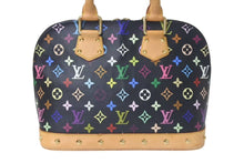 Load image into Gallery viewer, LOUIS VUITTON ルイヴィトン アルマ ハンドバッグ M92646 モノグラム マルチカラー ブラック 村上隆 美品 中古 4c075623