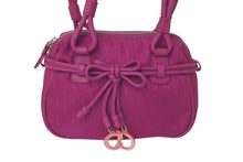 Load image into Gallery viewer, 極美品 ChristianDior クリスチャンディオール トロッター ハンドバッグ レザー ジャガード パープル ピンク シルバー金具 中古 4c075644