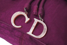 Load image into Gallery viewer, 極美品 ChristianDior クリスチャンディオール トロッター ハンドバッグ レザー ジャガード パープル ピンク シルバー金具 中古 4c075644