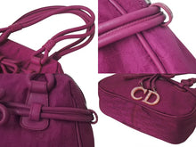 Load image into Gallery viewer, 極美品 ChristianDior クリスチャンディオール トロッター ハンドバッグ レザー ジャガード パープル ピンク シルバー金具 中古 4c075644