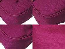 Load image into Gallery viewer, 極美品 ChristianDior クリスチャンディオール トロッター ハンドバッグ レザー ジャガード パープル ピンク シルバー金具 中古 4c075644