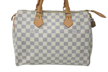 Load image into Gallery viewer, LOUIS VUITTON ルイヴィトン スピーディ30 ダミエ アズール N41533 ホワイト ベージュ 美品 中古 4c075885