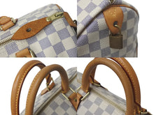 Load image into Gallery viewer, LOUIS VUITTON ルイヴィトン スピーディ30 ダミエ アズール N41533 ホワイト ベージュ 美品 中古 4c075885