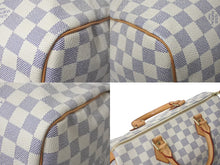 Load image into Gallery viewer, LOUIS VUITTON ルイヴィトン スピーディ30 ダミエ アズール N41533 ホワイト ベージュ 美品 中古 4c075885
