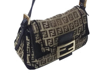 Load image into Gallery viewer, FENDI フェンディ ミニマンマバケット ズッカ柄 ハンドバッグ イタリア製 キャンバス ブラウン ブラック ゴールド金具 美品 中古 4c075886