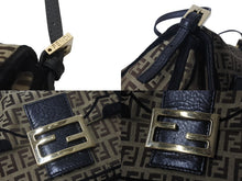 Load image into Gallery viewer, FENDI フェンディ ミニマンマバケット ズッカ柄 ハンドバッグ イタリア製 キャンバス ブラウン ブラック ゴールド金具 美品 中古 4c075886