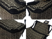 Load image into Gallery viewer, FENDI フェンディ ミニマンマバケット ズッカ柄 ハンドバッグ イタリア製 キャンバス ブラウン ブラック ゴールド金具 美品 中古 4c075886