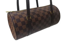 Load image into Gallery viewer, 極美品 LOUIS VUITTON ルイヴィトン ハンドバッグ ドラム型 筒状 ダミエ パピヨン26 N51304 ブラウン ゴールド金具 中古 4c075966