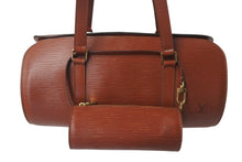 Load image into Gallery viewer, 極美品 LOUIS VUITTON ルイヴィトン スフロ ハンドバッグ 筒型 M52223 ケニアブラウン エピレザー ゴールド金具 中古 4c075972