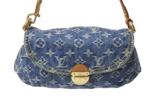 Load image into Gallery viewer, LOUIS VUITTON ルイヴィトン ミニプリーティ ハンドバッグ M95050 モノグラムデニム レザー ブルー 美品 中古 4c076001