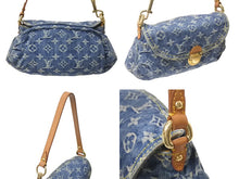 Load image into Gallery viewer, LOUIS VUITTON ルイヴィトン ミニプリーティ ハンドバッグ M95050 モノグラムデニム レザー ブルー 美品 中古 4c076001