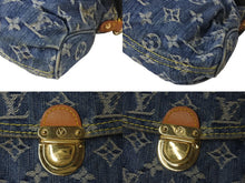 Load image into Gallery viewer, LOUIS VUITTON ルイヴィトン ミニプリーティ ハンドバッグ M95050 モノグラムデニム レザー ブルー 美品 中古 4c076001