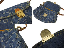 Load image into Gallery viewer, LOUIS VUITTON ルイヴィトン ミニプリーティ ハンドバッグ M95050 モノグラムデニム レザー ブルー 美品 中古 4c076001