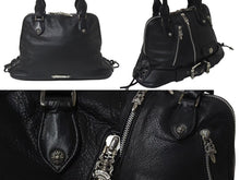 Load image into Gallery viewer, 極美品 CHROME HEARTS クロムハーツ MO DEAN MOディーン ハンドバッグ ダガージップ クロスボール レザー ブラック 中古 4c076107