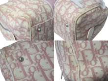 Load image into Gallery viewer, Christian Dior クリスチャンディオール ミニボストン トロッター ハンドバッグ キャンバス レザー BO B 0014 ピンク 美品 中古 4c076404