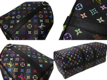 Load image into Gallery viewer, 新品未使用 LOUIS VUITTON ルイヴィトン LV × TM キーポル・バンドリエール 50 マルチカラー ブラック 村上隆 M13745 シルバー金具 中古 4c076589