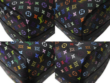 Load image into Gallery viewer, 新品未使用 LOUIS VUITTON ルイヴィトン LV × TM キーポル・バンドリエール 50 マルチカラー ブラック 村上隆 M13745 シルバー金具 中古 4c076589