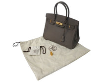 Load image into Gallery viewer, HERMES エルメス BIRKIN バーキン30 エタン ヴォーエプソン ゴールド金具 Y刻印 中古 4c076673