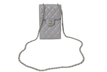 Load image into Gallery viewer, CHANEL シャネル チェーンショルダーバッグ 31番台 ココマーク ラムスキン キルティング グレー シルバー金具 良品 中古 4c070617