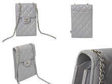 Load image into Gallery viewer, CHANEL シャネル チェーンショルダーバッグ 31番台 ココマーク ラムスキン キルティング グレー シルバー金具 良品 中古 4c070617