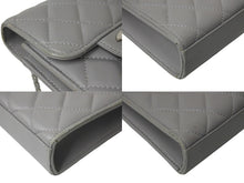 Load image into Gallery viewer, CHANEL シャネル チェーンショルダーバッグ 31番台 ココマーク ラムスキン キルティング グレー シルバー金具 良品 中古 4c070617