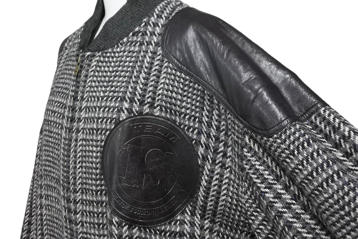 ISSEY MIYAKE IS イッセイミヤケ ツモリチサト期 ロゴ レザー×ツイード  