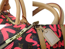 Load image into Gallery viewer, 新品同様 LOUIS VUITTON ルイヴィトン モノグラム グラフティ キーポル50 ボストンバッグ ピンク スプラウス M93698 中古 56380