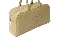 Load image into Gallery viewer, 極美品 CHANEL シャネル マトラッセ ボウリングバッグ 8番台 ココマーク キャビアスキン ベージュ ゴールド金具 中古 58439