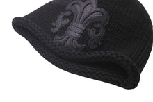 Load image into Gallery viewer, CHROME HEARTS クロムハーツ ニットキャップ ブラック コットン レザー シルバー925 ONE SIZE 2238-304-5500 美品 中古 60882