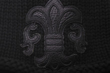 Load image into Gallery viewer, CHROME HEARTS クロムハーツ ニットキャップ ブラック コットン レザー シルバー925 ONE SIZE 2238-304-5500 美品 中古 60882