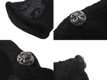 Load image into Gallery viewer, CHROME HEARTS クロムハーツ ニットキャップ ブラック コットン レザー シルバー925 ONE SIZE 2238-304-5500 美品 中古 60882