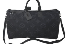 Load image into Gallery viewer, 新品同様 LOUIS VUITTON ルイヴィトン キーポルバンドリエールリバーシブル50 M45602 ボストンバッグ ブラック 中古 61278