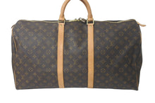 画像をギャラリービューアに読み込む, LOUIS VUITTON ルイヴィトン ボストンバッグ キーポル55 M41424 モノグラム ブラウン PVC レザー 美品 中古 61295