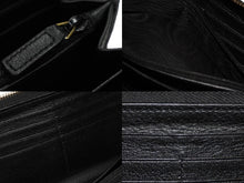 Load image into Gallery viewer, YVES SAINT LAURENT イヴ サンローラン 長財布 ラウンドファスナー YSLロゴ 352904 レザー ブラック 美品 中古 4c061010