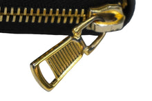 Load image into Gallery viewer, YVES SAINT LAURENT イヴ サンローラン 長財布 ラウンドファスナー YSLロゴ 352904 レザー ブラック 美品 中古 4c061010