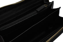 Load image into Gallery viewer, YVES SAINT LAURENT イヴ サンローラン 長財布 ラウンドファスナー YSLロゴ 352904 レザー ブラック 美品 中古 4c061010